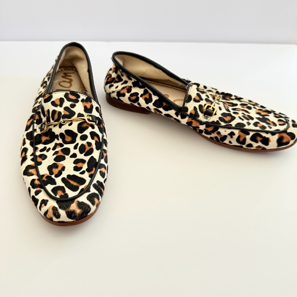 Leopard Print Loafers Size 9 Sam Edelman Loraine Flats Chic Workwear Statement - Picture 4 of 6